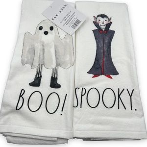NEW Rae Dunn Kitchen Towels Set of 2 Halloween Edition 16” x 26”